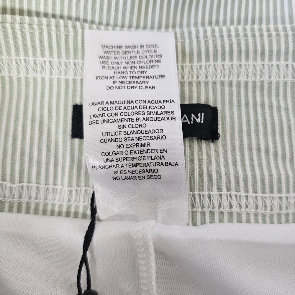 NWT Mario Serrani Ladies Medium‎ Tummy Control Skort Front Pockets Green Striped